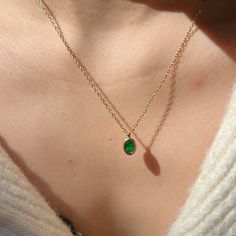 Emerald Gemstone Necklace, Green Pendant Necklace * Dainty Emerald Birthstone Jewelry * Emerald Green Necklace, May Birthstone Pendant, Gold Filled Emerald Necklace, Emerald Jewelry, Minimalist Necklace, Christmas Gift Birthday Gift for Her  -Green Zircon  - 14K Gold Plated -Necklace Length:40+5 cm -Pendant Size:6*9mm - Waterproof & Hypoallergenic - All items are nicely packaged in an elegant Gift jewelry box. *Great gift for: Wedding, Anniversary, Birthday, Christening, Christmas, Engagement, G Oval Cable Chain Jewelry Gift, Oval Cable Chain Jewelry As Gift, Gift Jewelry With Oval Cable Chain, Oval Pendant Birthstone Necklace, Oval Charm Necklace With Adjustable Chain As Gift, Oval Charm Necklaces With Adjustable Chain As Gift, Dainty Oval Cabochon Birthstone Jewelry, Dainty Oval May Birthstone Jewelry, Delicate Gold Emerald Necklace As Gift