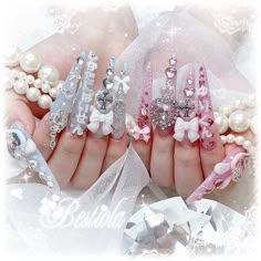 Kawaii Nail Art, Opal Nails, Asian Nails, Stylish Nails Designs, Blush Nails, Unique Acrylic Nails