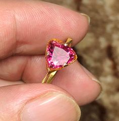 Beautiful pink tourmaline in 18K gold  Stone weight 2.3 CT's ~ Tourmaline trillion cut~ Pink Tourmaline Ring, Tourmaline Ring, Gold Stone, Pink Tourmaline, Tourmaline, Pink Color, Statement Rings, Pakistan, Color Mixing