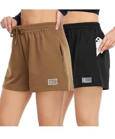 EUISVI Women's Summer Casual Drawstring Waist Sweat Shorts Large 2 Pack. Gym Track, Track Shorts, Shorts For Women, Sweat Shorts, Shorts Athletic, Shorts With Pockets, Workout Shorts, Summer Casual, Drawstring Waist