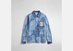 Denim Jacket In Wavy Wash | COACH Fitted Coach Outerwear With Pockets, Coach Fitted Long Sleeve Outerwear, Coach Long Sleeve Fitted Outerwear, Fitted Long Sleeve Coach Outerwear, Spring Coach Outerwear With Pockets, Coach Spring Outerwear With Pockets, Casual Coach Outerwear, Casual Coach Outerwear For Work, Coach Casual Spring Outerwear