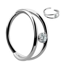 PRICES MAY VARY. Gauge Size: 18 Gauge=1.0mm, Inner Diameter: 8mm Seamless Daith Cartilag Hoop Earrings,Nose Septum Ring. Easy to Take on and out. Material: 316L Stainless Steel with a Sparkling AAA+ CZ in the Middle. Hypoallergenic, Nickel-free and lead-free. Feature: Clear CZ Double Ring One Hoop Hinged Nose Septum Hoop Daith Piercing Jewelry. Cute and Chic Piercing Hoop. PACK: 1pcs Nose Ring Hoop per Pack. COCHARM SERVICE : Just Feel Free to Contact Us If You Have Any Problem,We Will Solve for Double Hoop Nose Ring, Conch Piercing Ring, Earrings Conch, Conch Earrings, Double Nose Ring, Labret Ring, Daith Earring, Nose Septum, Nose Ring Hoop