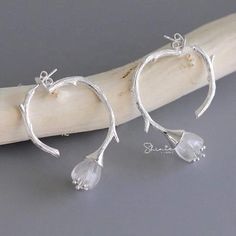 White Quartz Crystal, Twig Ring, Handmade Fine Jewelry, Agate Jewelry, Stylish Earring, Gemstone Jewelry Handmade, Sterling Silver Flowers, Fine Jewelry Designers, Crystal Flower