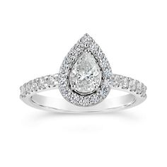 a pear shaped diamond engagement ring