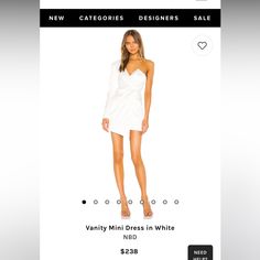 a white dress is on sale in the storefront page, and it appears to be for $ 39