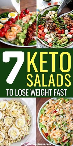 The Best Keto Salad Recipes. Easy and low carb keto salads with shrimp, cucumber, chicken... you name it! #keto #ketodiet #ketorecipes #ketogenic #ketogenicdiet Salads With Shrimp, Cucumber Chicken, Salad Recipes Easy, Keto Salad Recipes, Ketone Recipes, Plan Journal, Keto Salads, Keto Salad