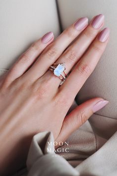 All of our gemstones and diamonds are genuine. Everything we use is carefully hand selected and ethically sourced. You can shop this raw untreated Moonstone ring in rose gold and pair it with matching ring bands, too. Raw & unique: our Raw Crystal Moonstone ring - embellished with June´s birthstone - reflects the light at every angle. #moonstone #moonstonering Luxury Elegant Moonstone Crystal Ring, Timeless Luxury Crystal Promise Ring, Luxury Silver Minimalist Crystal Ring, Mixing Metals, Ring Bands, Raw Crystal Ring, Emotional Stability, Ring Matching, Raw Crystal Jewelry