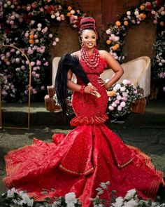 Luxury Red Sets For Traditional Ceremonies, Igbo Wedding, Bride Attire