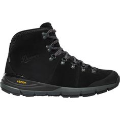 Designed to withstand the climate and terrain of the Pacific Northwest, the Danner Men's Mountain 600r Hiking Boot forges a new path in hiking footwear. Combining decades of classic styling with lightweight innovation, this boot is the perfect hiking companion. Its full-grain leather upper is backed by a waterproof Danner Dry liner to block moisture from the outside and wick moisture from the inside for greater comfort. The new Vibram SPE midsole enhances rebound and support to keep us High-top Trail Running Boots With Reinforced Toe, High-top Waterproof Boots With Rubber Sole For Trail Running, High-top Waterproof Trail Running Boots With Rubber Sole, Waterproof Trail Running Boots With Vibram Sole, Black Trail Running Shoes With Round Toe For Adventure, High-top Trail Running Boots With Abzorb Midsole, Black Trail Running Shoes For Adventure, Trail Running Shoes For Outdoor Work With Abzorb Midsole, Leather Waterproof Boots With Rubber Sole For Trail Running