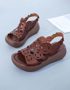 Vintage Leather Sandals, Best Comfortable Shoes, Genuine Leather Sandals, Mary Jane Shoes Womens, Chunky Heels Sandals, Summer Sandals, Women Sandals, Winter Boots Women, Womens Sandals Flat