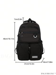 BagForLove - Classic Medium Backpack with Stylish Letter Patch Decoration Product Description Color Black Strap Type Adjustable Composition 100% Polyamide Style Sporty Bag Size Medium Pattern Type Plain Material Polyamide Closure Type Zipper Type Classic Backpack Size Chart INCH CM Handle Height Strap Length Bag Height Bag Width Bag Length 2.8 inch 35.4 inch 18.1 inch 7.1 inch 12.2 inch Handle Height Strap Length Bag Height Bag Width Bag Length 7 cm 90 cm 46 cm 18 cm 31 cm Details Pictures Similar Products h2 { text-align: center; } /* æ¢è¡ */ li{ white-space: normal; word-break: break-all; word-wrap: break-word; } .red-box { width: 100%; display: flex; flex-direction: row; flex-wrap: wrap; justify-content: center; } .red-box > div { width: 190px; height: 250px; margin: 10px; } .red-box Stylish Letters, Medium Backpack, Word Wrap, Classic Backpack, Everyday Essentials, Timeless Style, Everyday Essentials Products, Timeless Fashion, 4 Inch