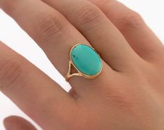 Natural Turquoise Ring Sleeping Beauty Turquoise Ring Yellow Gold Plated Ring Promise Ring - Etsy Georgia Gold Oval Hallmarked Turquoise Ring, Gold Oval Turquoise Ring For Anniversary, Oval Turquoise Cabochon Ring In Yellow Gold, Oval Yellow Gold Turquoise Ring With Cabochon, Fine Jewelry Turquoise Ring With Oval Cabochon, Elegant Turquoise Ring With Polished Finish, Oval Gold Turquoise Ring Fine Jewelry, Elegant Oval Turquoise Ring, Elegant Turquoise Oval Rings