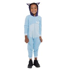 Your kid is ready to play in this adorable Bluey outfit! This stylish long sleeve coverall comes in a choice of Bluey, Bingo, and Muffin designs and features fun and vibrant cosplay artwork your Bluey fan will love to wear with cute 3D dog ears on the hood! Made of a soft material that keeps your child comfortable all day, this fashionable Bluey coverall is the perfect outfit for dress up, adventure, and everyday wear! Cosplay Design, Up Cosplay, Ring Snap, Bluey Bingo, 3d Dog, Toddler Costumes, Easy Dressing, Screen Printing Designs, Ankle Cuffs