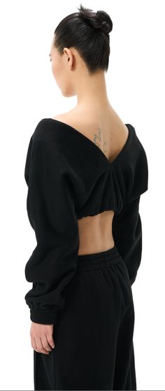 Material: Cotton 85%, Polyester 15% S: sleeve length: 26.4'' length: 15.7'' M: sleeve length: 26.8'' length: 16.1'' L: sleeve length: 27.2'' length: 16.5'' Ship Immediately - Worldwide Sleeve Length, V Neck, Sweatshirts, Black