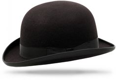 The hat originally made for construction workers, back in the 17th century later to be donned by aristocrats, kings and fashionistas. A timeless piece classically proportioned with its 2 ½” brim and round crown. The felt has been hardened to maintain the solid characteristic and integrity of the original Bowler. Finished with a grosgrain bound edge and matching hatband. Composition: 100% wild rabbit Professional cleaning only Vintage Fedora With Flat Crown, Classic Fitted Felt Hat With Short Brim, Elegant Fitted Hat With Flat Crown, Classic Flat Crown Felt Hat For Kentucky Derby, Classic Top Hat With Flat Crown For Kentucky Derby, Classic Fitted Felt Hat With Flat Brim, Classic Adjustable Brimmed Cloche Hat, Classic Cloche Hat With Adjustable Short Brim, Classic Adjustable Cloche Hat With Curved Brim