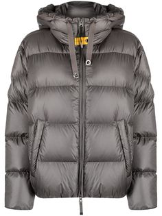 charcoal grey down-feather filling padded design quilted drawstring hood high neck front zip fastening two side slit pockets straight hem Oversized Puffer Jacket, Oversized Puffer, Virtual Wardrobe, Hooded Puffer Jacket, Puff Jacket, Padded Jacket, Red Jacket, Gray Jacket, Welt Pockets