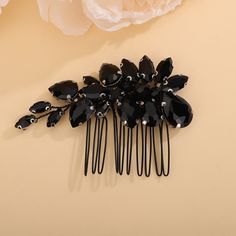 8Colors Rhinestone Bridal Hair Combs Silver Crystal Women Wedding Head Accessories Red Black Party Head Accessories Wedding, Bridal Side Hair, Gold Hair Comb Wedding, Black Hair Accessories, Black Wedding Hairstyles, Floral Wedding Hair, Gold Hair Comb, Rhinestone Hair Comb, Bride Headpiece