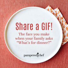 a plate that has some napkins on it with the words share a gif