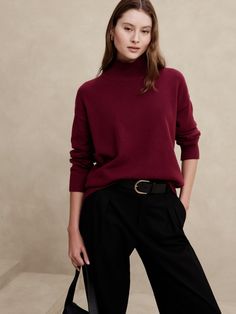 Perfectly Soft Turtleneck Sweater | Banana Republic Factory True Winter Clothes, Turtleneck Under Sweater, Eclectic Style Fashion, Cozy Chic Outfit, Orange Sweater Outfit, Turtleneck Sweater Outfit, Winter Moodboard, Turtleneck Under, Concert Attire