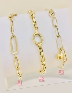 NEW ARRIVALS in Genuine Gold 14K Italian Gold paperclip bracelets! Must have classic bracelet to add to your collection. Trending Bestseller! Makes an amazing gift for anyone. Wear with your favorite charms or wear alone or layer perfectly with other bracelets * Metal: Gold * Purity: 14K (Stamped for authenticity) * Country of Origin: Italy * Bracelet Length: 7inch This is a semi hollow link bracelet crafted from Genuine Solid 14K Gold Priced to sell! Compare our prices to other similar sellers! Elegant Gold Paperclip Bracelets, Gold Paperclip Bracelet Tarnish Resistant, Classic 14k Gold Paperclip Bracelets, Classic Gold Paperclip Bangle Bracelet, Formal 14k Gold Bracelets With Charms, Classic Charms Bracelet For Formal Occasions, Classic Formal Bracelets With Charms, Classic Gold Bracelets With Paperclip Chain, 14k Gold Paperclip Bracelets