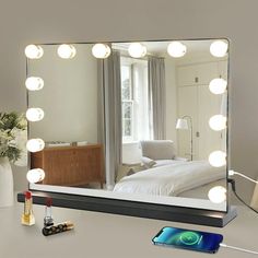 The Hollywood makeup mirror choose the light closing to the light of the day, to better grasp the degree of shade. Including warm, natural and cool white 3 different lights. Professional production, to give you a professional lighted makeup mirror. Glossy seamless splicing frame makes the mirror more high-grade and beautiful. This mirror is durable and large enough to serve as the centerpiece of a desk, dresser or vanity table in your bathroom or bedroom. Look no further than this makeup mirror Dressing Room Bedroom, Hollywood Makeup Mirror, Hollywood Vanity Mirror, Hollywood Vanity, Hollywood Lights, Vanity Mirror With Lights, Hollywood Makeup, Hollywood Mirror, Led Makeup Mirror