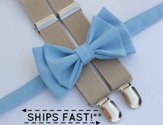 Teal Bow Tie, Light Blue Bow Tie, Homecoming Outfits For Guys, Easter Color, Wedding Outfit For Boys, Baby Blue Weddings, Grey Suspenders, Boys Easter Outfit