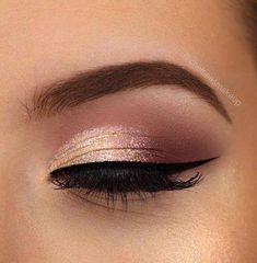 Rosa Make-up, Rose Gold Eye Makeup, Make Up Gold, Gold Eye Makeup, Day Makeup Looks, Best Wedding Makeup