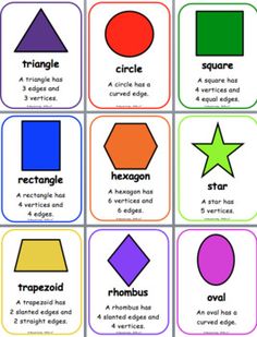 different shapes and their names are shown in this printable game for kids to play with