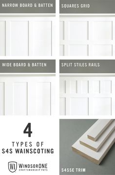 the four types of doors and trims for different kinds of doors, with text overlay