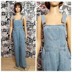 jean jumpsuit Denim jumpsuit Denim Overall Blue jumpsuit womens overall pants jean overalls Retro overalls Bib Overall M grunge overalls Bib Dungarees90 % - cotton; 10%-polyesterheight of the woman in the photo - 180 cmPlease refer to photos for details of condition. Measurements:Length: 150 cm/59.1"Inseam 80 cm/ 31.5"Rise: 56 cm/22.0"Hips: 102cm/ 40.1"Waist: 80cm/ 31.5"Tag Size: EUR-38; US-6noteThe color on the pictures may vary due to monitor settings and light reflections.Ready to shipPlease Fitted Wide Leg Overalls With Pockets, Utility Overall Jumpsuits And Rompers In Medium Wash, Utility Style Medium Wash Overalls Jumpsuit, Utility Medium Wash Overall Jumpsuits, Summer Utility Style Straight Leg Jumpsuits And Rompers, Medium Wash Utility Overalls, Casual Medium Wash Full-length Jumpsuits And Rompers, Casual Medium Wash Full Length Jumpsuits And Rompers, Casual Medium Wash Full-length Jumpsuit