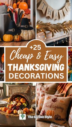 thanksgiving decorations with the words cheap and easy