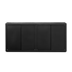 a black cabinet with four doors on the side