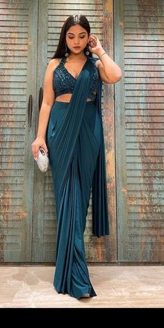 Fashion: #fashion, #style, #outfitinspiration, #beauty Saree Dress Design Ideas, Saree Dress, Wedding Tiara, Celine Dion, Saree Styles, Tank Dress, Designer Dresses, Prom, Saree