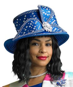 Lily and Taylor H409 1 piece HAT Color: Black, Canary, Emerald, Fuchsia, Gold, Ice Blue, Ivory, Navy, Royal, Silver, Steel Blue, Teal, Wine Church Suits And Hats, Ladies Dress Hats, Church Suits, Elegant Hats, Black Canary, Ladies Dress, Dress Hats, Blue Teal, Blue Ivory