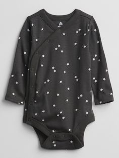 Baby Print Bodysuit | Gap Factory Printed Long Sleeve Cotton Onesie, Casual Printed Onesie For Loungewear, Casual Printed Loungewear Onesie, Printed Long Sleeve Onesie For Loungewear, Casual Printed Bodysuit For Loungewear, Printed Long Sleeve Onesie For Spring, Spring Long Sleeve Printed Onesie, Casual Long Sleeve Graphic Bodysuit, Spring Printed Loungewear Bodysuit