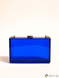 BirdinBag - Clear Acrylic Crossbody Purse ÃÂ¢ÃÂÃÂ Stylish Transparent Evening Bag for Women Blue Large Capacity Satchel For Evening, Large Capacity Blue Satchel For Evening, Blue Rectangular Case Bag For Daily Use, Trendy Blue Rectangular Case Bag, Blue Rectangular Daily Use Bag, Blue Rectangular Satchel For Party, Versatile Blue Bags For Gifts, Blue Square Satchel For Gift, Blue Square Box Bag For Evening