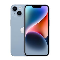 the new iphone 11 is shown in grey and blue, with an apple logo on it