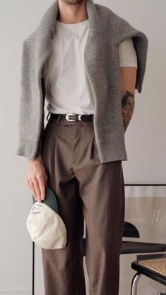 2023 Male Fashion, Autumn Outfits Men Street Styles, Men’s Business Outfits, Men's Autumn Outfits, Smart Casual Outfit Men, Men Belt Outfit, Tim Dessaint, Fashion Outfits Fall, Mens Fashion Aesthetic