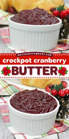 A Thanksgiving dinner recipe in the slow cooker! This Thanksgiving side dish to impress is like a cousin of homemade cranberry sauce. Smooth and creamy, sweet and tart, this Crock Pot Cranberry Butter is the perfect spread! Cranberry Butter Recipe, Cranberry Butter, Canned Cranberries, Easy Vegetable Recipes, Butter Crock, Holiday Breakfast, Chicken Slow Cooker Recipes, Xmas Food, Thanksgiving Side Dishes