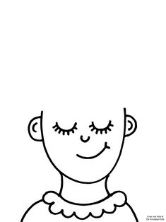 a black and white drawing of a child's face