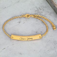 Introducing our exquisite Custom Name Engraved Bracelet - the perfect blend of elegance and sentimentality for you and your loved ones. Whether it's a Best Friend Bracelet, Couples Bracelet, Mama Bracelet, or just a heartfelt gift for Her, this Engraved Gold Bracelet is a timeless piece that captures the essence of your unique connection. How It Works: Choose Your Color: Select your favorite color from Silver, Gold, or Rose Gold. Add a Personal Touch: Include up to 3 names. Personalize the Back: Elegant Stainless Steel Name Bracelet, Elegant Stainless Steel Nameplate Bracelet, Engraved Nameplate Bracelet For Wedding, Elegant Stainless Steel Name Bracelet As A Gift, Elegant Stainless Steel Name Bracelet As Gift, Classic Bracelets For Wedding And Mother's Day, Elegant Stainless Steel Bracelets For Mother's Day, Elegant Personalized Stainless Steel Charm Bracelet, Classic Wedding Bracelets