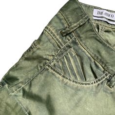 THE ATTICO Fern Long Pant in Military GreenSize 36IT // US XXSmallColor Wash Green Preloved **Fading and blemishes of color are part of these pants' style.**Please check measurements and brand size chart before purchasing.**Both sides of the pants had loose threads and were professionally repaired. Please take a look at pictures number 4 and 5.Approx. Measurements Inseam 34.5"Waist 14.5"Hips 17.5"Rise 11"Website DetailsSelf: 100% polyesterLining: 100% cotton. Made in Italy. Hand wash. Zip fly wi Green Wide Leg Pants With Five Pockets, Green Straight Leg Pants With Five Pockets, High-waisted Green Pants With Five Pockets, Green High Waist Pants With Five Pockets, High Waist Green Pants With Five Pockets, Green High Waist Bottoms With Five Pockets, Green Straight Pants With Five Pockets, Fitted Green Jeans Trousers, Fitted Straight Cargo Pants With Five Pockets