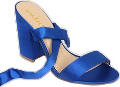 Blue Sandals For Summer Prom, Blue Sandals For Prom In Summer, Summer Satin Open Toe Sandals, Elegant Satin Sandals For Summer, Summer Satin Sandals, Formal Satin Sandals For Summer, Satin Heels With Wrapped Heel For Spring, Spring Satin Heels With Wrapped Heel, Summer Satin Ankle Strap Sandals