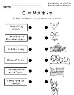 a worksheet with pictures and words to help students learn how to read the american flag