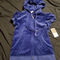 Juicy Couture Short Sleeve Velour Hoodie. Brand New With Tags. Color Is Blue Ribbon. Blue Stretch Hooded Hoodie, Trendy Blue Stretch Hoodie, Blue Spring Hoodie, Blue Fitted Hoodie For Fall, Fitted Blue Hoodie For Fall, Fitted Blue Hoodie Sweatshirt, Blue Fitted Casual Hoodie, Casual Fitted Blue Hoodie, Hoodie Jacket Women