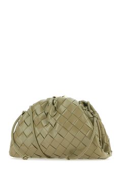 Sage Green Leather Mini Pouch Clutch from Bottega Veneta Bottega Veneta Clutch, 2023 Ss, Mini Pouch, Mini Pouches, Online Bags, Green Leather, Leather Mini, Lambskin Leather, Luxury Fabrics