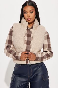 Available In Cream. Vest Collar Sleeveless Faux Sherpa Fully Lined Shell/Lining: 100% Polyester Padding: 100% Polyester Imported | Sierra Sherpa Puffer Vest in Cream size Small by Fashion Nova Cream Vest, Cream Fashion, Puffer Vest, Jacket Style, Vest Jacket, Fashion Nova, Puffer, Jackets & Coats, Size Medium