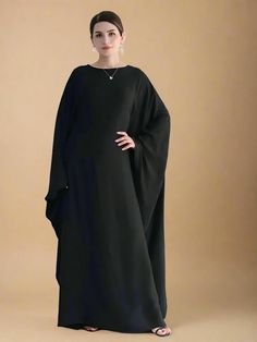 49316455219509|49316455252277 Flowy Floor-length Dress In Solid Color, Solid Color Flowy Floor-length Dress, Black Chiffon Long Sleeve Maxi Dress, Black A-line Chiffon Maxi Dress, Black Long Sleeve Chiffon Maxi Dress, Black Flowy A-line Dress, Black Flowy Chiffon Dress, Black Flowy Long Sleeve Maxi Dress, Flowy Black Maxi Dress With Long Sleeves