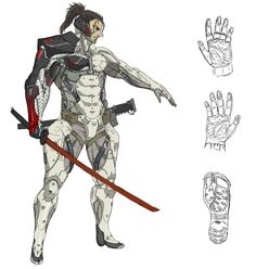 Arte Ninja, Arte Cyberpunk, Cyberpunk Character, Arte Obscura, Body Design