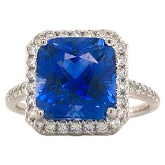 Emilio Jewelry 7.69 Carat AGL Certified Radiant Sapphire Diamond Ring | From a unique collection of vintage Three-Stone Rings at https://www.1stdibs.com/jewelry/rings/three-stone-rings/. Luxury Sapphire Gemstones With Brilliant Cut, Formal Sapphire Ring With Cushion Diamond Cut, Formal Sapphire Ring With Cushion Cut, Blue Brilliant Cut Gemstones For Formal Occasions, Luxury Cushion Cut Sapphire Ring With Vvs Clarity, Formal Blue Brilliant Cut Gemstones, Gia Certified Blue Gemstones For Formal Occasions, Cushion Cut Sapphire Diamond Ring For Formal Occasions, Formal Sapphire Cushion Cut Diamond Ring